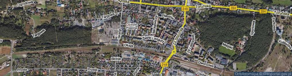 Zdjęcie satelitarne Franciszka Żwirki i Stanisława Wigury ul.